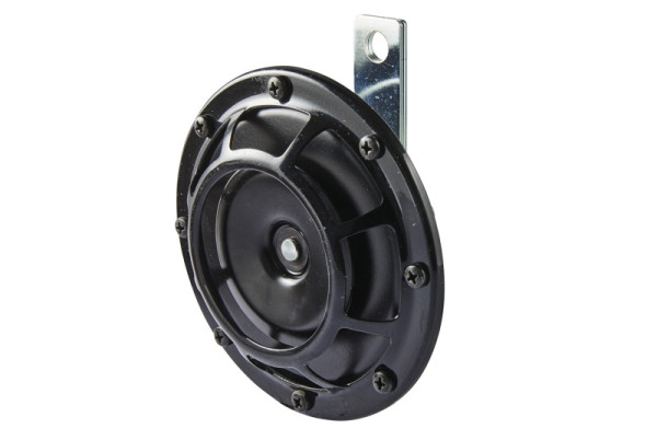 HELLA Horn - B133 - 24V - 118dB(A) - Frequenzbereich: 375Hz - Starkton/Tiefton - Gehäusefarbe: schwarz - Flachsteckanschluss, 3AF 003 399-061