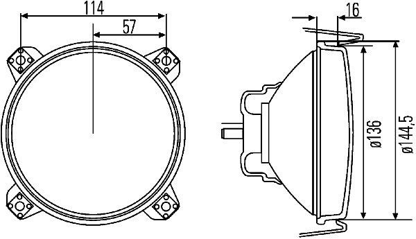 HELLA Halogen-Hauptscheinwerfer, 12V, rund, Einbau, SAE/ECE/E1 17031, rechts/links, 1L3 005 649-017