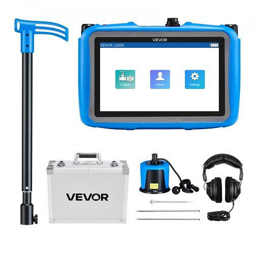 VEVOR Wasserleckdetektor 1-10.000 Hz, 7" Touchscreen, für 5 m Rohre, mit Sensor, 3 Stäben, Kopfhörer & Tasche, GDLSJCDWQGDLHGSVD001V9