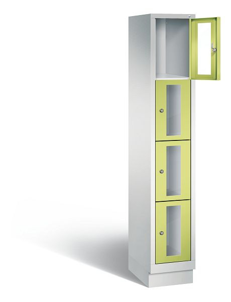 C+P Schließfachschrank Classic, H1800xB320xT500mm, Farbe: Lichtgrau / Viridingrün, 8020A104 S10007