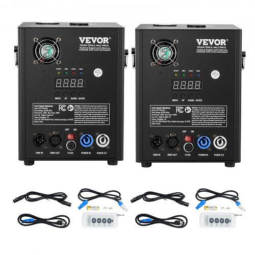 VEVOR 2x Funkenmaschine 500 W Aluminiumlegierung DMX Controller Einstellbar 2–4m 7 min pro Nachladen Ideal für Hochzeit, DJ Show, YHKZQ500W2GWGN3NKV2