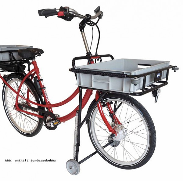 Draisin Lastenzweirad TRAPORA XS mit Motor, Ausführung Lademöglichkeit: Postnormbehälter, 500100201206-M-Postnormbehälter