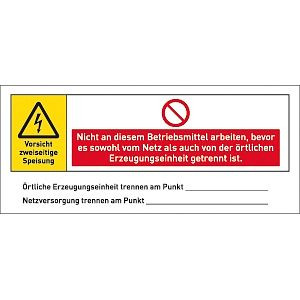Moedel Warnhinweis für eine PV-Anlage (Photovoltaikanlage), Folie, 140x60 mm, 57280
