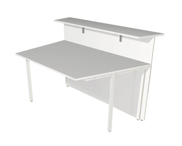 Kerkmann Theke Atlantis 3, 1-seitig schräg, B 1350 x T 920 x H 1080 mm, weiß/Nussbaum, 22330054