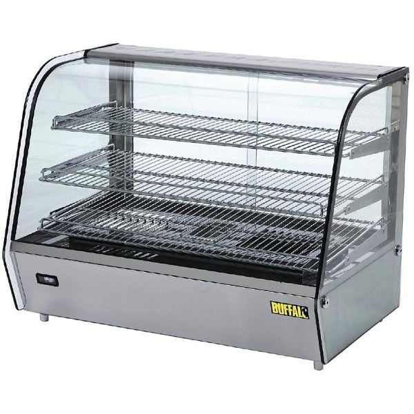Buffalo Warmhaltevitrine 160L, 1,1 kW, 230 V, 86,8 cm breit, 3 Roste, CD232