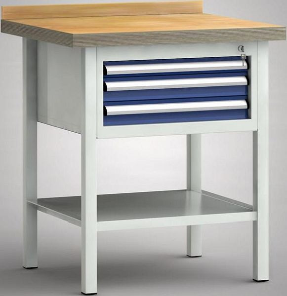 KLW Standard-Werkbank - 750 x 700 x 840 mm L x B x H, 50EA/75EA/75EA, WS057N-0750M40-E7021