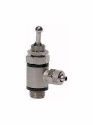 Riegler 2/2-Wege-Kipphebelventil, Druckanschluss beidseitig, Anschluss Schnellverschraubung, 107011