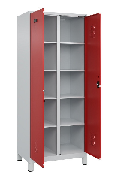 C+P Wäsche-Spind Evolo PLUS, mit Füßen, 2 Abteile, 1950x800x500mm, 7035/3000, Verschluss Zylinderschloss, 049012-22B S10030