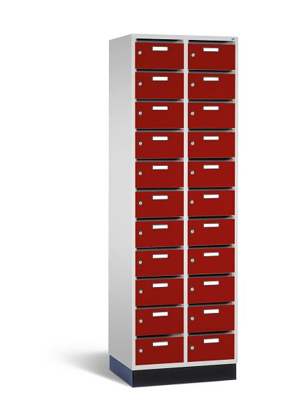 C+P Verteilerschrank, H1950xB620xT490mm, Farbe: Lichtgrau / Rubinrot, 8170-211 S10030