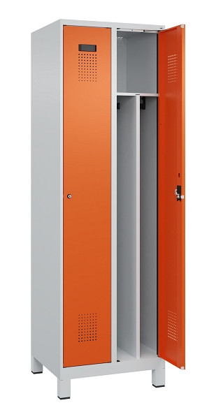 C+P Spind Evolo PLUS, mit Füßen, 2 Abteile, 1950x600x500mm, 7035/2004, Verschluss Zylinderschloss, 049010-20F S10029