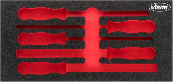 VIGOR 2-Komponenten Weichschaum-Einlagen, Einlagenmaß / Schubladengröße: S (188 x 393 x 35 mm), Verwendung: V5072, V5072-L