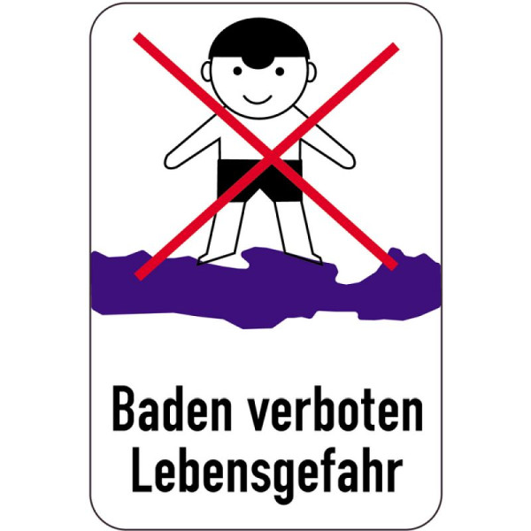 Stein HGS Sonderschild, Baden verboten, Lebensgefahr, 400 x 600 mm, 15048