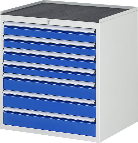 RAU Schubladenschrank Serie 7000, B770xT650xH825mm, Schubladen: 4xH90, 3xH120mm, Metallauflage, 03-XL5.17A-MT.11