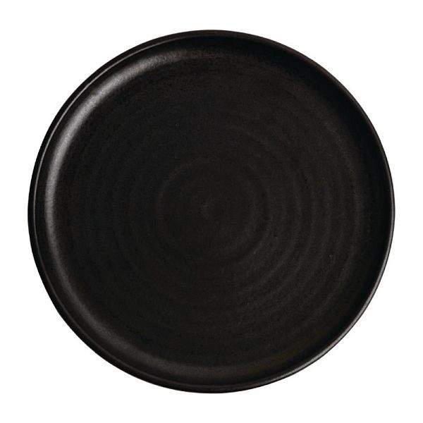 Olympia Canvas runder Teller mit schmalem Rand schwarz 26,5cm, VE: 6 Stück, FA317