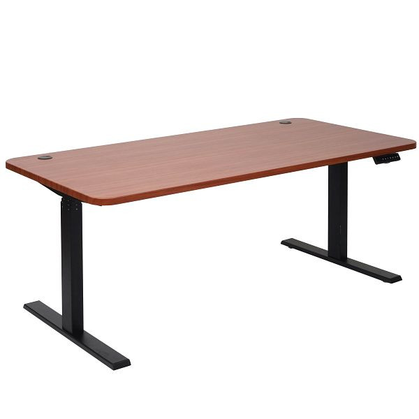 Mendler Schreibtisch HWC-D40, Computertisch, elektrisch höhenverstellbar 160x80cm 53kg, natur, schwarz, 62771+62767