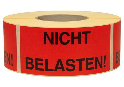 DENIOS Warn- und Hinweisetiketten, Nicht belasten, 145 x 70 mm, aus Papier, 299625