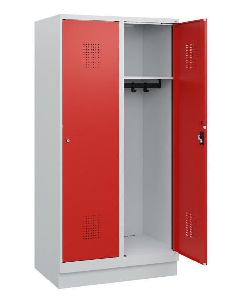 C+P Spind Evolo PLUS, Sockel, 2 Abteile, 1630x800x500mm, 7035/3020, Zylinderschloss, 0490205-22 S10028