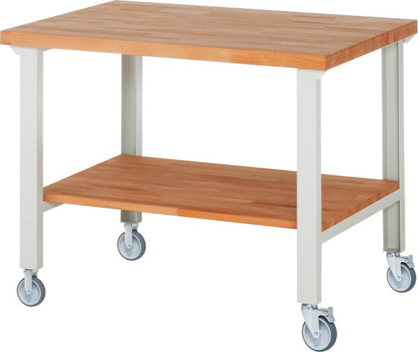 RAU Fahrbare Werkbank 7000-7, 1250x900x1000mm, je 2 Bockrollen und Lenkrollen, 05-7000-7-129B4S22.12