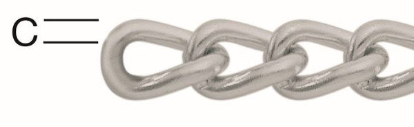 Vormann Panzerkette 1,5mm vernickelt, VE: 25 Meter, 008208015N