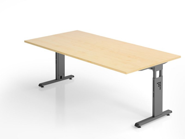 Hammerbacher Schreibtisch OS2E, 200 x 100 cm, Platte: Ahorn, 25 mm dick, 2 mm ABS-Kante, Rechteckform, VOS2E/3/G