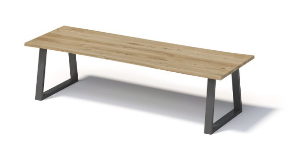 Bisley Fortis Table Natural, 3000 x 1000 mm, natürliche Baumkante, geölte Oberfläche, T-Gestell, Oberfläche: natürlich/Gestell: blankstahl, FN3010TP303