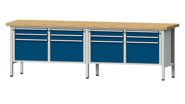 ANKE Werkbänke Kastenwerkbank, Modell 233 V, 2800 x 700 x 900 mm, RAL 7035/5010, BMP 50 mm, 305.051
