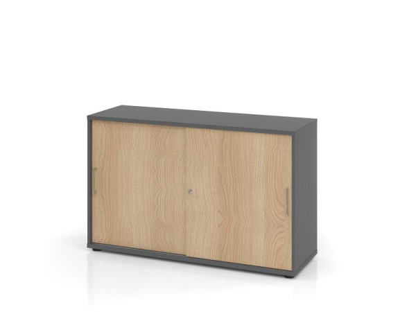Hammerbacher Schiebetürschrank 2OH 120cm BS Graphit/Eiche, V1752S/G/E/BS