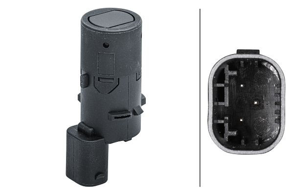 HELLA Sensor, Einparkhilfe, gerade, 3-polig, gesteckt, lackierbar, 6PX 358 141-601