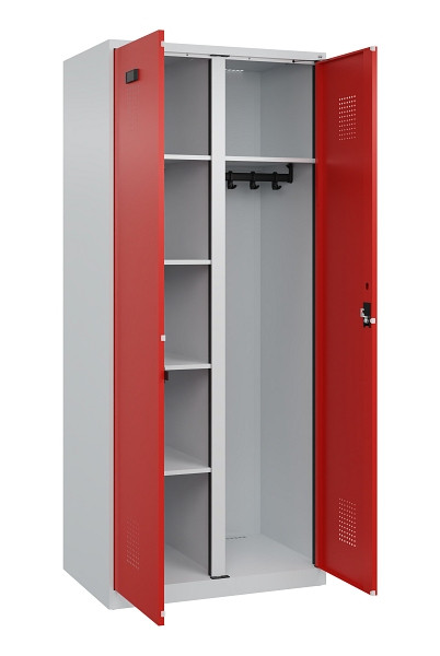 C+P Wäsche-/Garderobenspind Evolo PLUS, 2 Abteile, 1850x800x500mm, 7035/3020, Zylinderschloss, 049600-22 S10032
