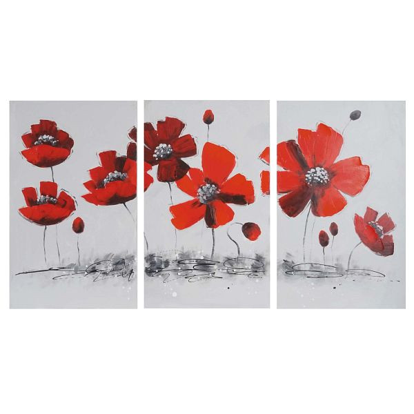 Mendler Ölgemälde Mohnblume, 100% handgemaltes Wandbild Gemälde XL, 165x90cm, 44764