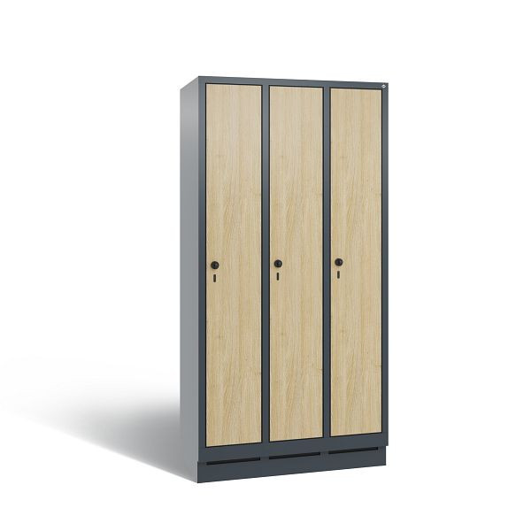 C+P Spind Evolo, 3 Abteile, H1800xB900xT500 mm, Anthrazit/HPL Eiche, 48020-30 S11109