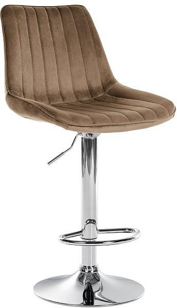 CLP Barhocker Toni Samt chrom, braun, 321563, 4251756484804