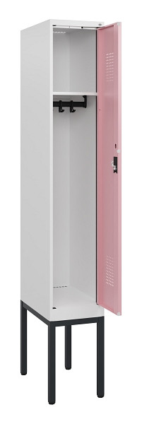 C+P Spind Evolo PLUS, Gestell, 1 Abteil, 1950x300x500mm, 9016/3015, Zylinderschloss, 0490305-10 S10045