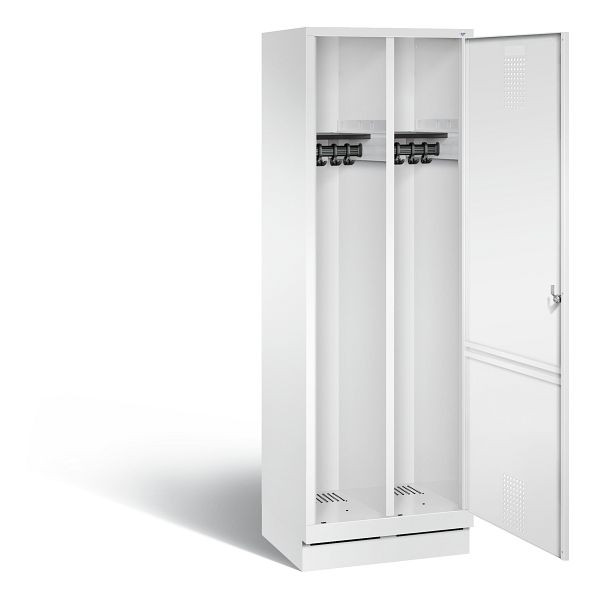 C+P Schwarz-Weiss-Spind Evolo, H1800xB610xT500mm, Farbe: Verkehrsweiß, 48220-20 S10064