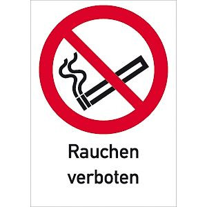 Moedel Rauchen verboten ISO 7010, Kombischild, Folie, 210x297 mm, 58389