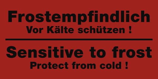 Moedel Frostempfindlich - Vor Kälte schützen!, Papier, 140x70 mm, VE: 1000 Stück/Rolle, 105200