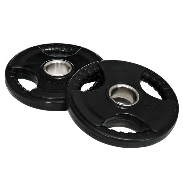 SPORTNOW 2er-Set Olympiascheiben 2 x 5 KG Gewichtsscheiben für Gewichtheben, A91-253V00BK