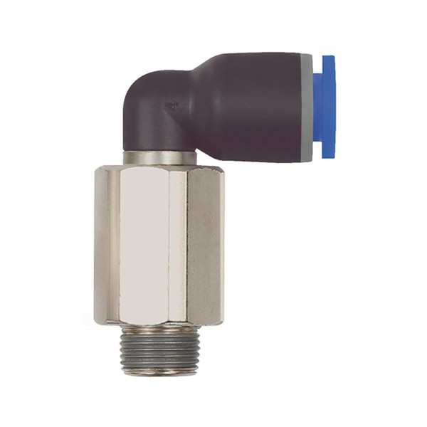 Riegler L-Steckverschraubung »Blaue Serie« lang, drehbar, R 3/8, Ø14mm, 135644