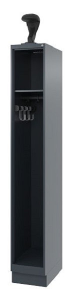 C+P Feuerwehrspind Evolo, Modell EXPERT, 1 Abteil, H1850B300T500 mm, Anthrazit, Sockel, 0491015-10 S10010