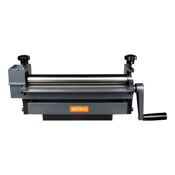 BOKA Drei-Walzen Rundbiegemaschine, manuelle Walzenbiegemaschine für Blech bis 300 mm / 1,0 mm, kompakte Rollbiegemaschine mit Drahtnuten, 574007