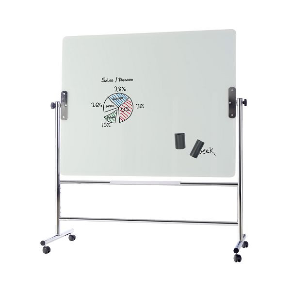 Bi-Office Mobiles, Drehbares Glasboard Magnetisch 150x120cm, GQR0450