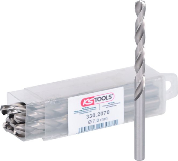 KS Tools HSS-G Spiralbohrer, 7mm, VE: 10 Stück, 330.2070