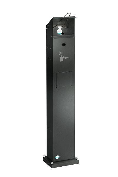 VAR Handdesinfektionsspender HDS 115 aus verzinktem Stahlbelch mit Pulverbeschichtung in antik-silber, 2052