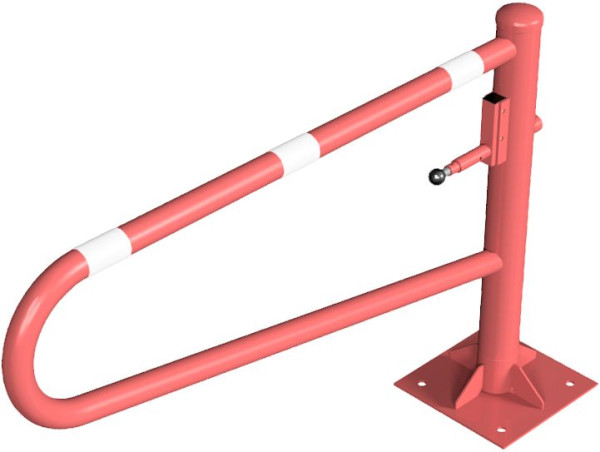 Schake Drehbare Gatterschranke, für Dübel Befestigung, feuerverzinkt, Gesamtbreite: 1500 mm, für Vorhangschloss, beschichtet, 413_151VBP