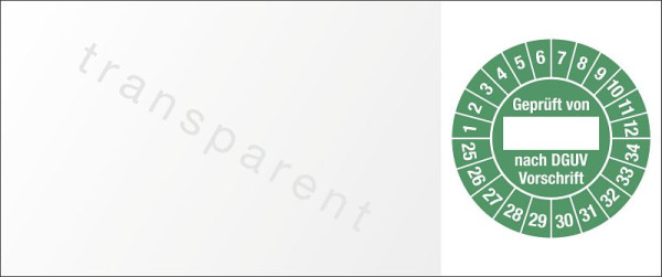 Moedel Kabelprüfplakette Geprüft von nach DGUV..., 2025-2034, Folie, 60x25 mm, VE: 10 Stück/Bogen, 106444