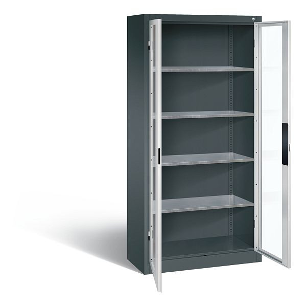 C+P Werkzeugschrank Acurado, H1950xB930xT400mm, Farbe: Anthrazitgrau / Lichtgrau, Muldengriff, 8920-0552 S10012