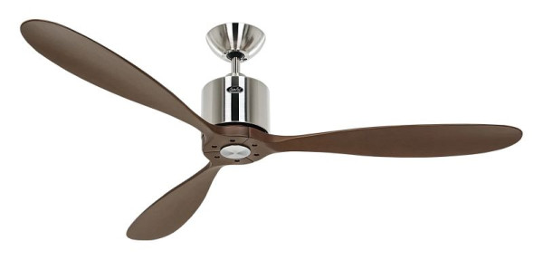 CasaFan Deckenventilator Aeroplan Eco Chrom gebürstet-Massivholz Nussbaum gebeizt, 313246