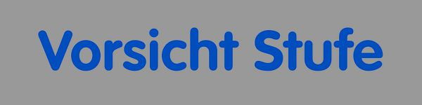 Schilder Klar Vorsicht Stufe, 80x20x1 mm Kunststoff, 45405/71