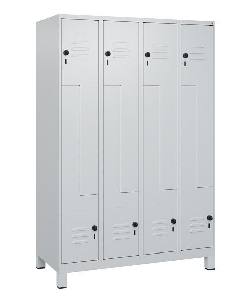 C+P Z-Spind Classic PLUS, Füße, 8 Abteile, 1800x1200x500mm, 7035/7035, Drehriegel, 0800137-408 S10009