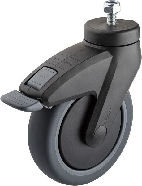 Hazet Lenkrolle, Lenkrolle Ø 125 mm komplett mit Feststeller für Werkstattwagen Hazet Assistent 162 C, 166 C, Anzugsdrehmoment: 15 Nm, 162C-011